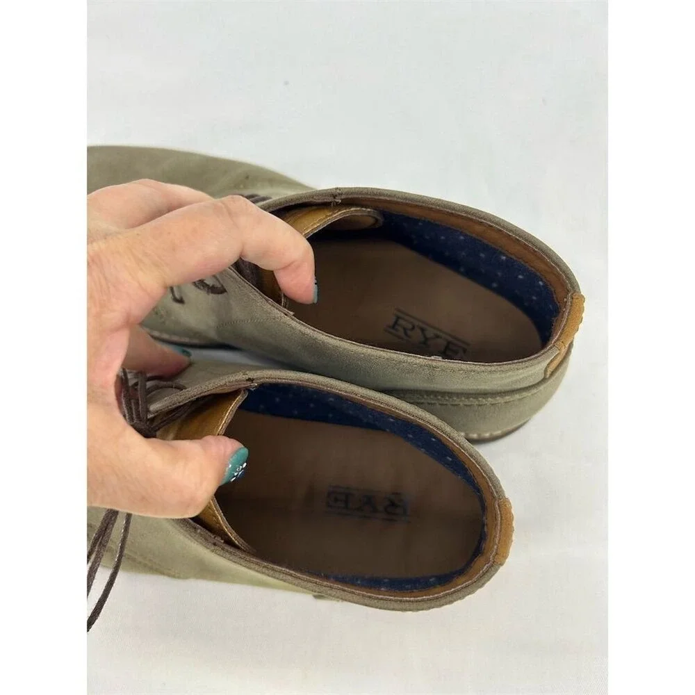 HAWKER RYE Abigovia Men's Green Gray Suede Chukka Boots Size 10